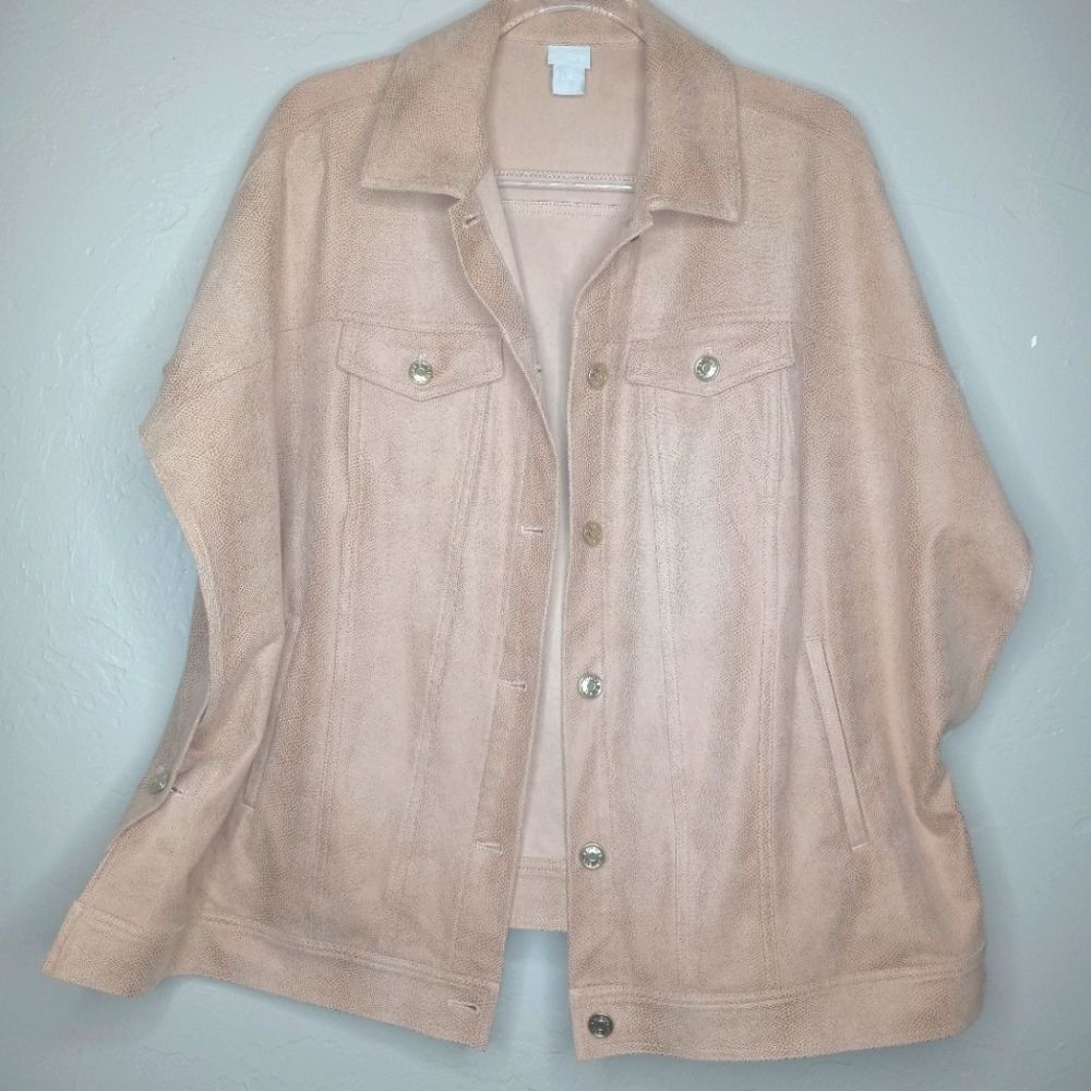 Chico's Reptile Print Tan Convertible Jacket Cape